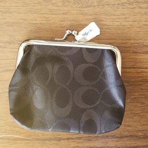 Balck Faux coach "c" clasp coin purse